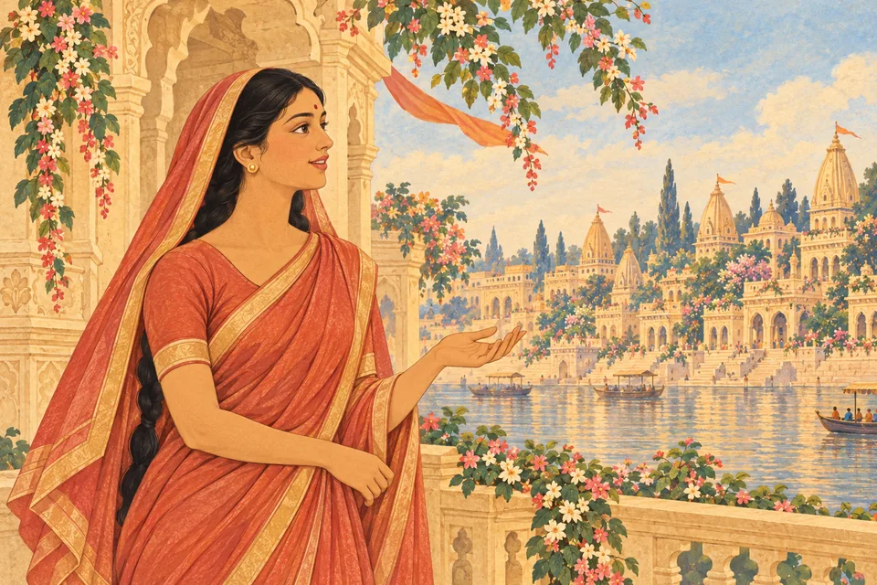 An ordinary Ayodhya woman speaks with joyful anticipation of Bharata's arrival and the next day's auspicious ceremony.