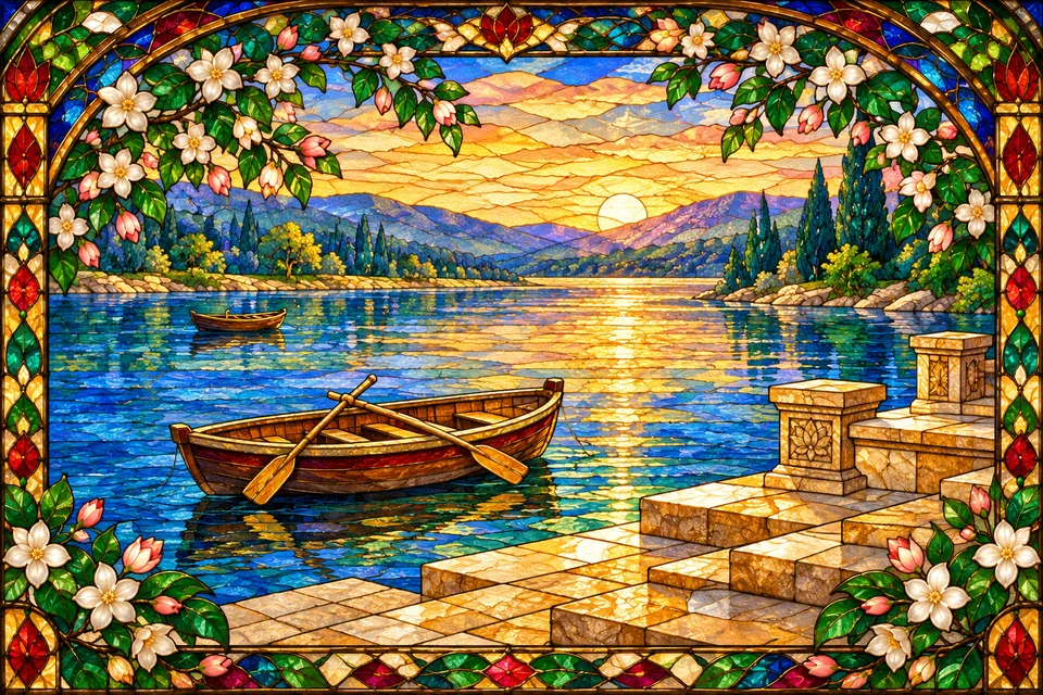 Empty boats beside well-built river steps evoke thoughtful questions and Rama’s excellent words.