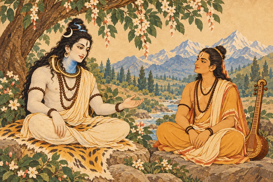 Shiva affectionately advises Narada not to tell Hari the account of his victory over Kama.
