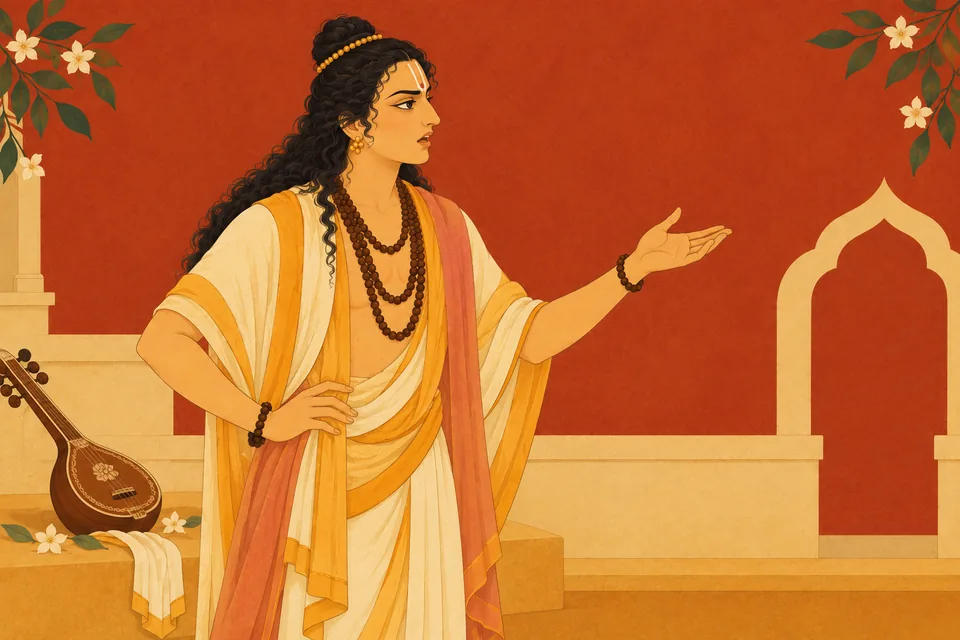 Narada speaks his curse to Hari, addressing Him in anger.