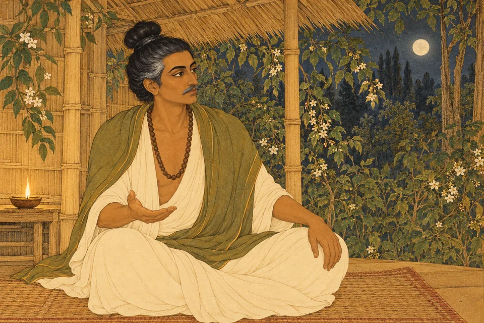 The disguised former king explains his claimed obstacle to visiting Pratapbhanu’s city.