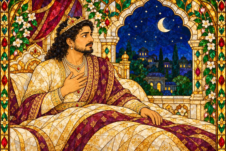 Pratapbhanu wakes before morning and looks astonished to find himself at home.