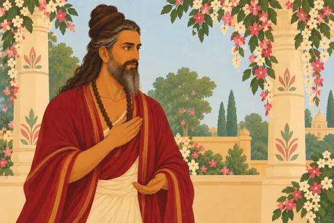 Vishvamitra listens as Parashurama addresses him about Lakshmana.