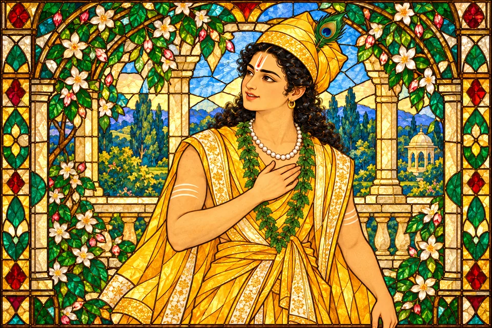 Lakshmana smiles again after Rama’s words partly cool the sage’s anger.
