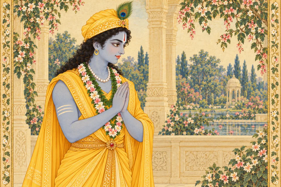 Rama joins both hands and speaks humbly to the sage.