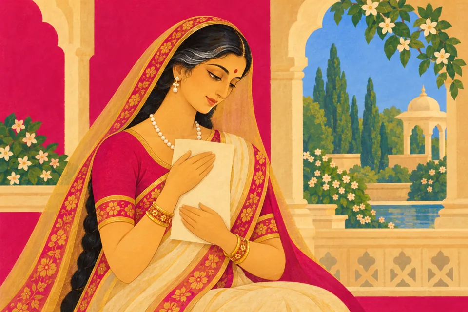 Kaushalya smiles as she presses the invitation letter to her heart.