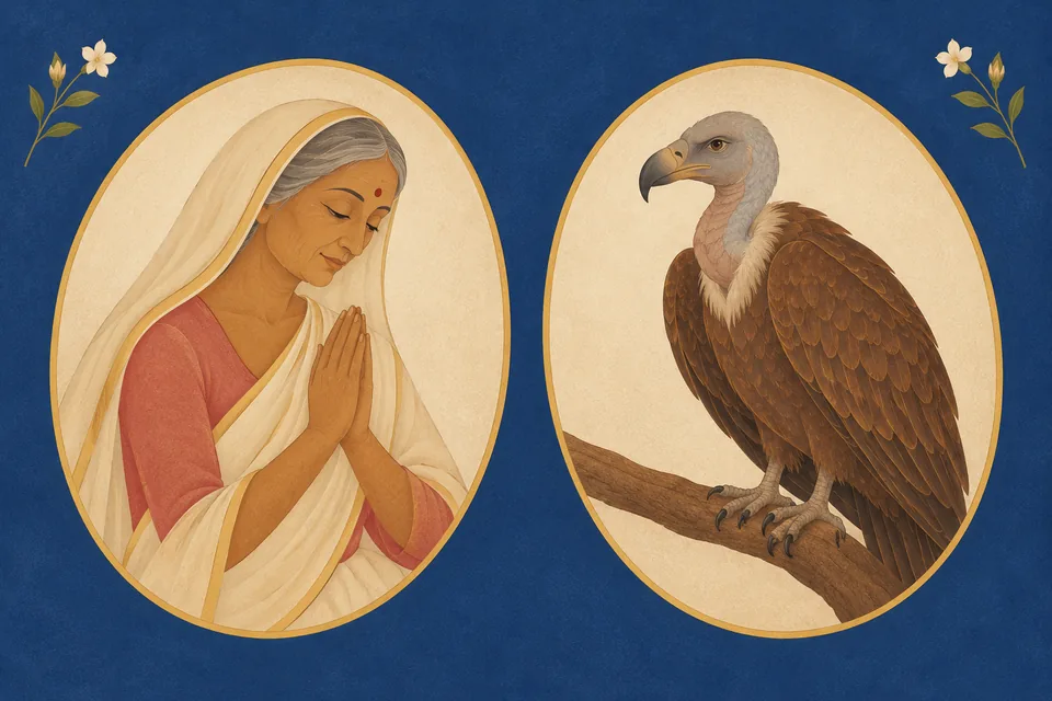 Separate portraits honour Shabari and Jatayu, named among Raghunath's devoted servants.