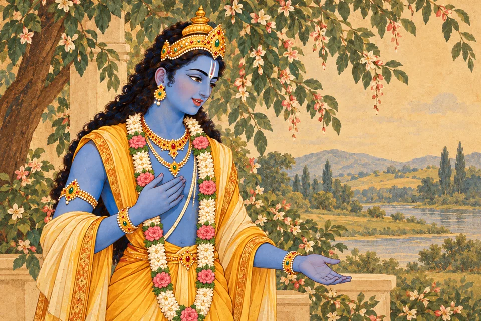 The Lord tells Manu that after time passes he will become Ayodhya's king and the Lord will be his son.