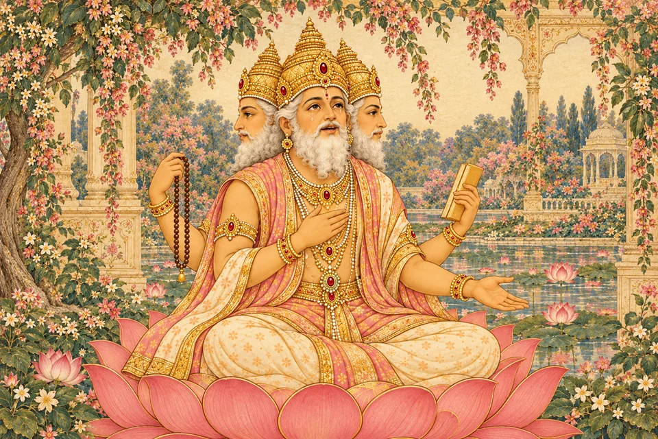 Brahma instructs the gods to assume vanara forms on Earth and serve Hari.