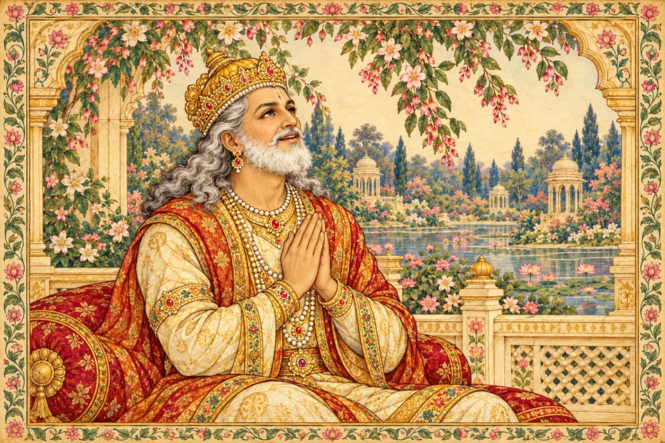 Dasharatha rejoices after Agni gives instructions and becomes invisible.