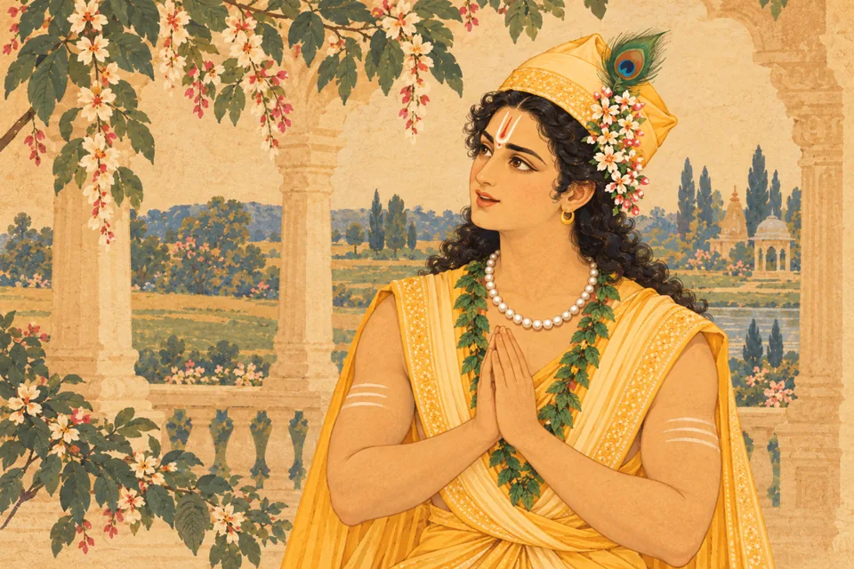 Lakshmana bows to Rama, then speaks after restraining himself despite Janaka’s piercing words.